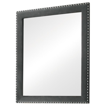 Coaster Melody Rectangular Upholstered Dresser Mirror Grey Model 223384