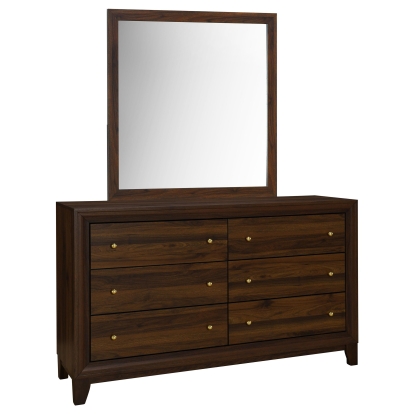 Coaster Welsley Transitional Walnut Dresser With Mirror Model 223443M