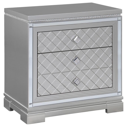 Coaster Eleanor Rectangular 2-drawer Nightstand Metallic Model 223462