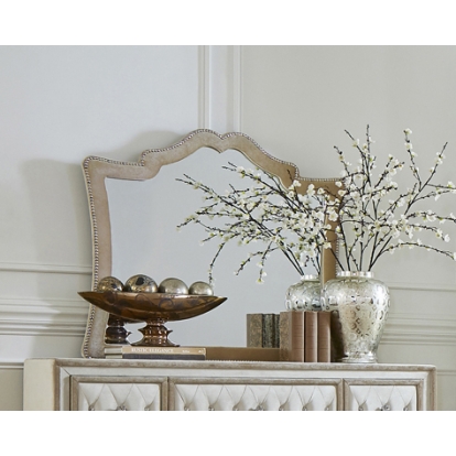 Coaster Antonella Dresser Mirror with Nailhead Trim Camel