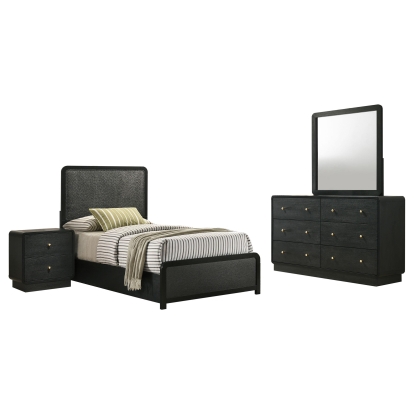Coaster Cavelle Mid-Century Modern Black Twin Bed Model 223661T-S4