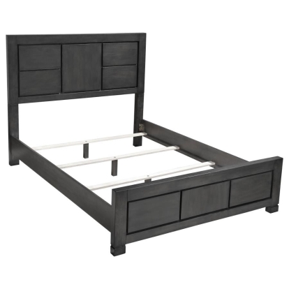 Coaster Lorenzo Rectangular Panel Bed Dark Grey Model 224261KW