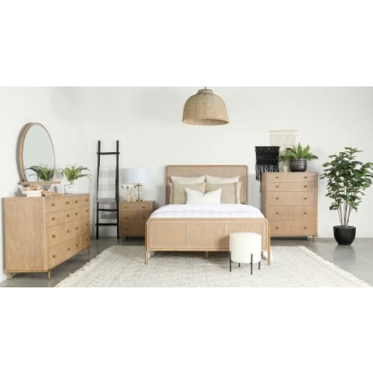 Coaster Arini 4-piece Upholstered Eastern King Bedroom Set Sand Wash