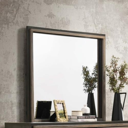 Coaster Baker Rectangular Dresser Mirror Brown and Light Taupe