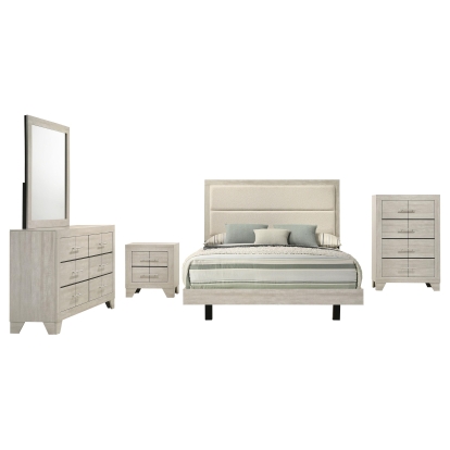 Coaster Trenton Contemporary Rustic Cream Queen Bed Model 225061Q-S5