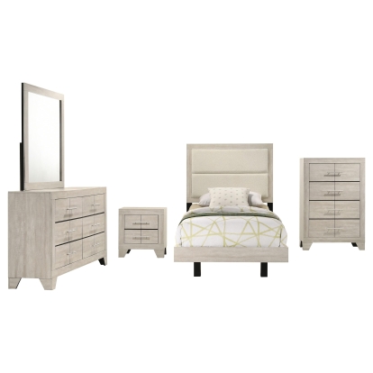 Coaster Trenton Contemporary Rustic Cream Twin Bed Model 225061T-S5