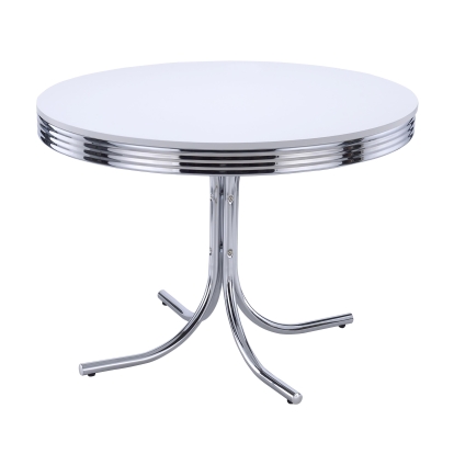 Coaster Retro Contemporary White Dining Table Model 2388-S5R