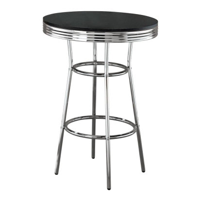 Coaster Theodore Round Bar Table Black and Chrome Model 2405