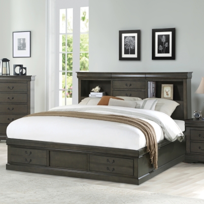 ACME Louis Philippe III Queen Bed With Storage Model 24930Q