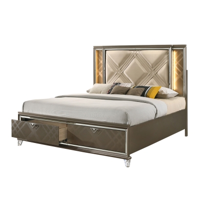 ACME Skylar EK Bed With Led & Storage Model 25317EK