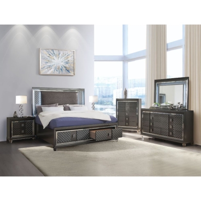 ACME Sawyer Queen Bed With Led & Storage Model 27970Q
