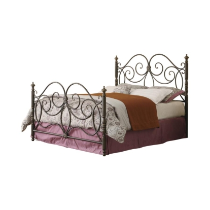 Coaster London Eastern King Metal Scroll Bed Dark Bronze Model 300258KE