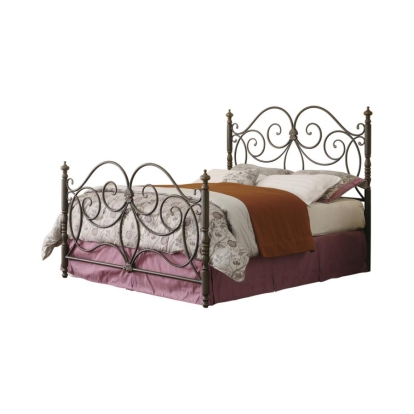 Coaster London Queen Metal Scroll Bed Dark Bronze Model 300258Q