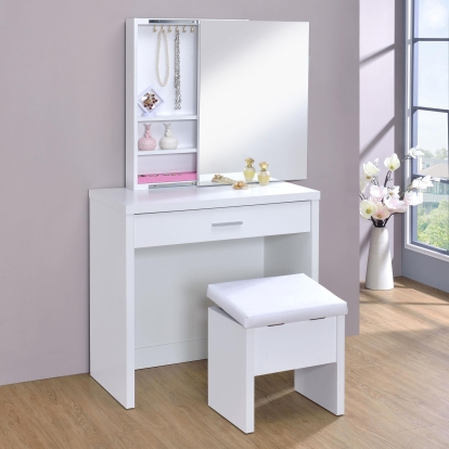 Coaster Harvey Contemporary White Vanity & Mirror Model 300290