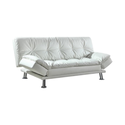 Coaster Dilleston Tufted Back Upholstered Sofa Bed White Model 300291