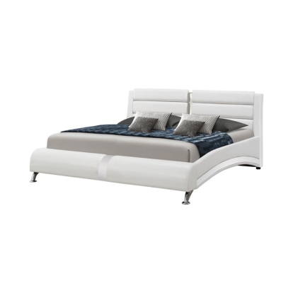 Coaster Jeremaine California King Upholstered Bed White Model 300345KW