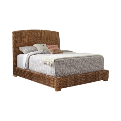 Coaster Laughton Queen Hand-Woven Banana Leaf Bed Amber Model 300501Q