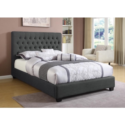 Coaster Chloe Tufted Upholstered Eastern King Bed Charcoal Model 300529KE