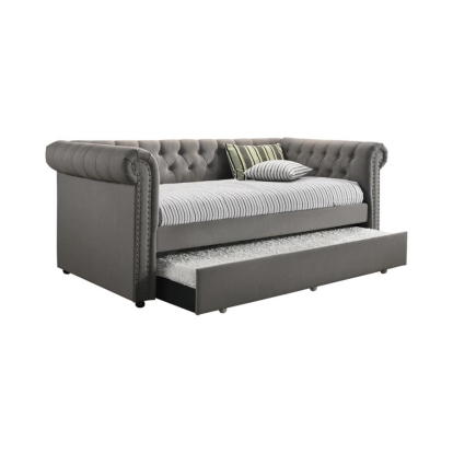Coaster Kepner Tufted Upholstered Daybed Grey with Trundle Model 300549