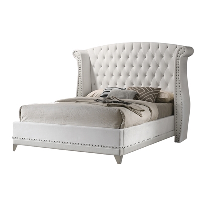 Coaster Barzini California King Wingback Tufted Bed White
