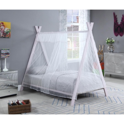 Coaster Fultonville Twin Metal Tent Bed Pink Model 302133