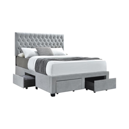 Coaster Soledad Queen 4-drawer Button Tufted Storage Bed Beige Model 305878Q