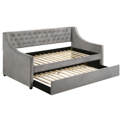 Coaster Chatsboro Twin Upholstered Daybed with Trundle Grey Model 305883