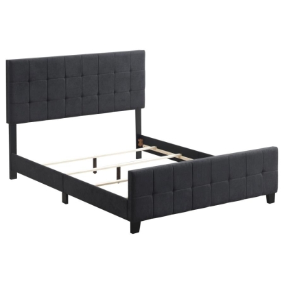 Coaster Fairfield Eastern King Upholstered Panel Bed Dark Grey Model 305953KE