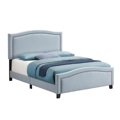 Coaster Hamden Eastern King Upholstered Panel Bed Delft Blue Model 306013KE