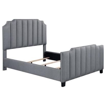 Coaster Fiona Upholstered Panel Bed Light Grey Model 306029F