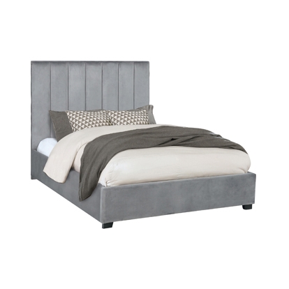 Coaster Arles Eastern King Vertical Channeled Tufted Bed Grey