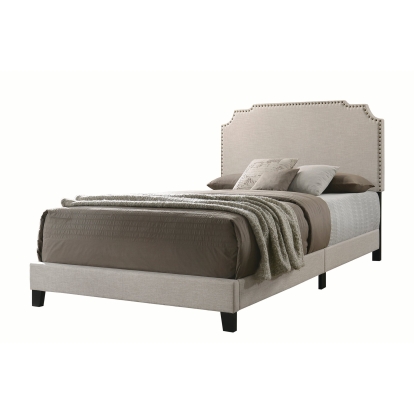 Coaster Tamarac Upholstered Nailhead Full Bed Beige Model 310061F