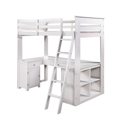 ACME Ambar Twin Loft Bed With Desk & Bookcase & Chest Model 38065