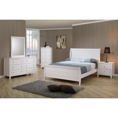 Coaster Selena Bedroom Set Sleigh Headboard Buttermilk Model 400231T-S4