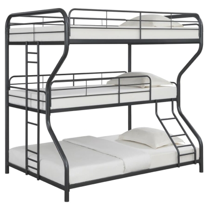 Coaster Garner Triple Bunk Bed with Ladder Gunmetal Model 400778
