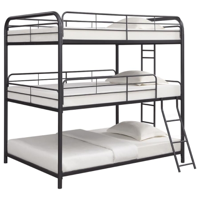 Coaster Garner Triple Bunk Bed with Ladder Gunmetal Model 400779