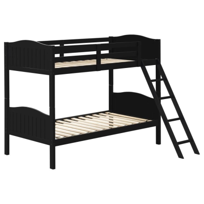 Coaster Arlo Twin/Twin Bunk Bed with Ladder Black Model 405053BLK