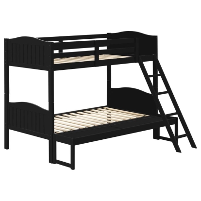 Coaster Arlo Twin/Full Bunk Bed with Ladder Black Model 405054BLK