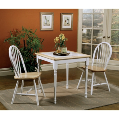 Coaster Carlene 5-piece Square Dining Table Natural Brown and White