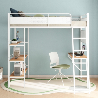 Coaster Campus Transitional Twin Loft Bed Model 460332Wht