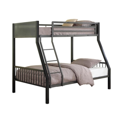 Coaster Meyers Twin over Full Metal Bunk Bed Black and Gunmetal Model 460391