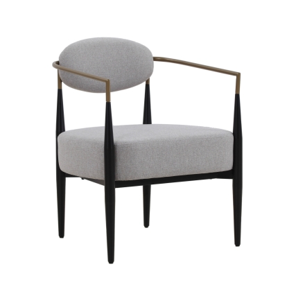 Modrest Liberty - Modern Light Grey Fabric + Black & Gold Accent Chair Accent Chair Light Grey furniture-00181866 Vig Furniture VGDW-L-C500-009