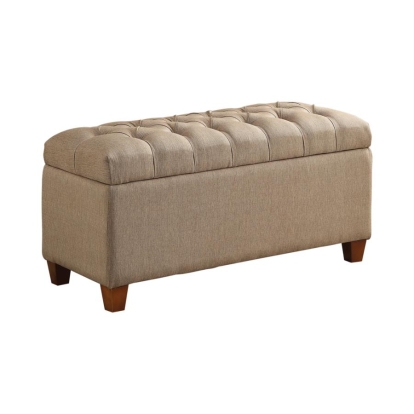 Coaster Tufted Storage Bench Taupe Model 500064