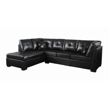 Coaster Darie Cushion Back Tufted Sectional Sofa Black Model 500606