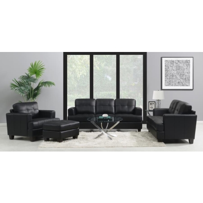Coaster Samuel Upholstered Tufted Living Room Set Black Model 501681-S2