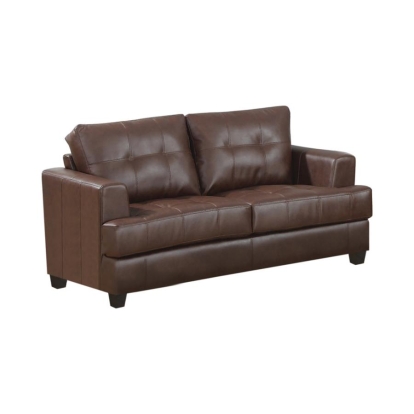 Coaster Samuel Tufted Loveseat Dark Brown Model 504072
