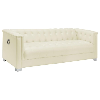 Coaster Chaviano Tufted Upholstered Sofa Pearl White Model 505391