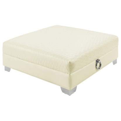 Coaster Chaviano Upholstered Ottoman Pearl White Model 505394