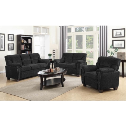 Coaster Clemintine Upholstered Pillow Top Arm Living Room Set Model 506574-S3
