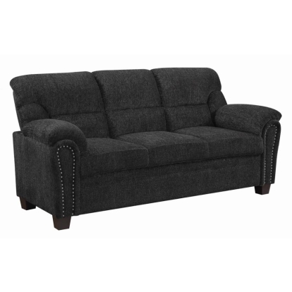 Coaster Clementine Upholstered Sofa with Nailhead Trim Grey Model 506574